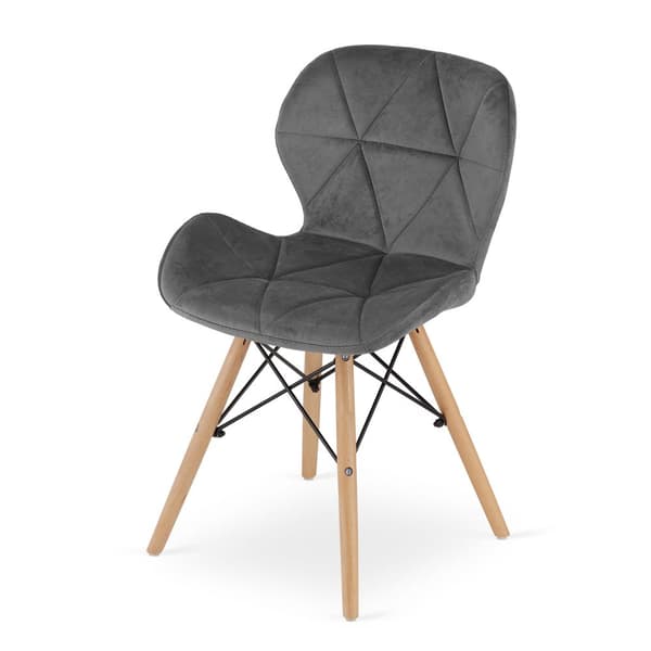 LAGO Velvet Chair - Grå x 2