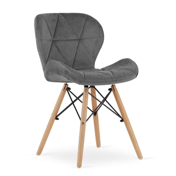 LAGO Velvet Chair - Grå x 2