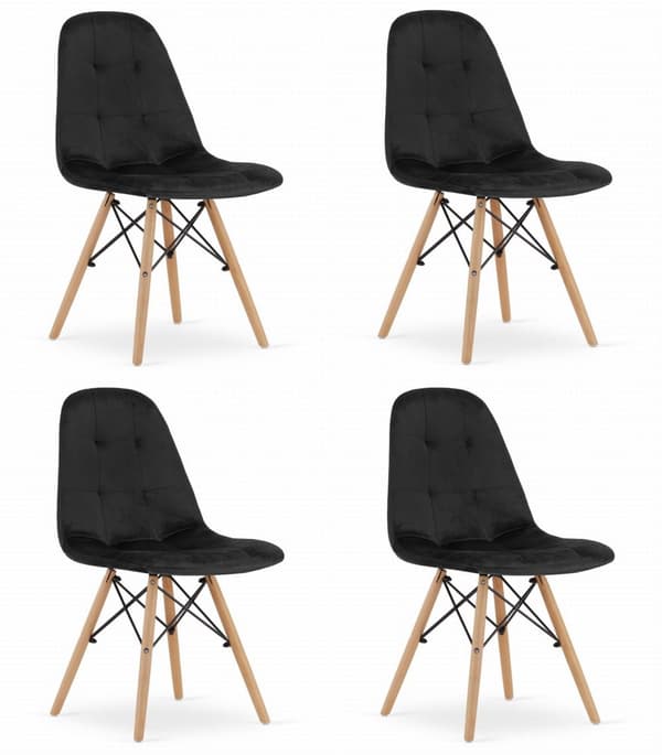 DUMO stol - Black Velvet x 4