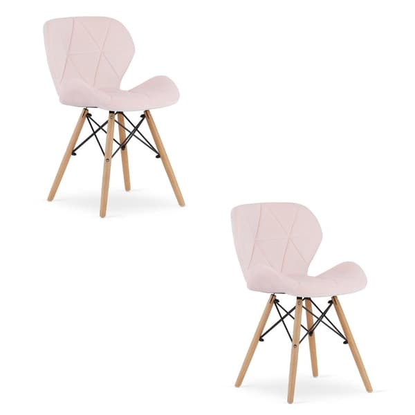 LAGO Velvet Chair - rosa x 2