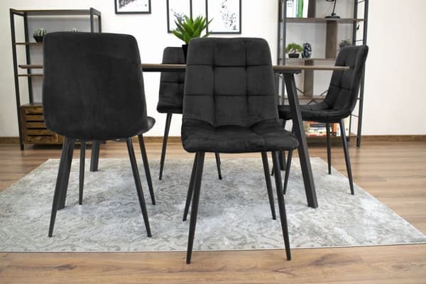 KARA stol - svart sammet x 4