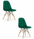 Miniatyrbillede 1 af 2: DUMO stol - Mørkegrøn Velvet x 2