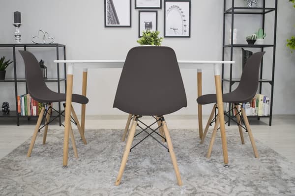 OSAKA stol kaffe / naturlige ben x 4