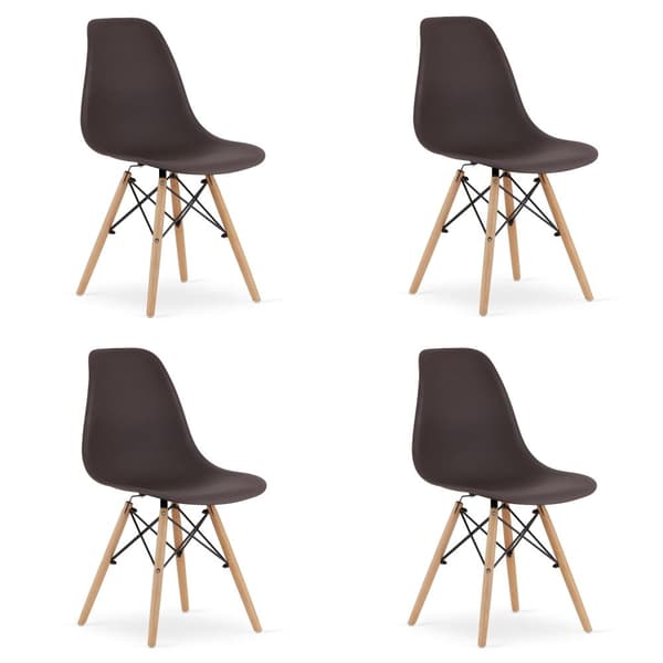 OSAKA stol kaffe / naturlige ben x 4