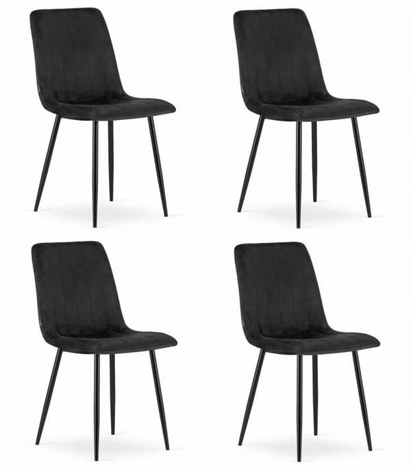 LAVA stol - Black Velvet x 4