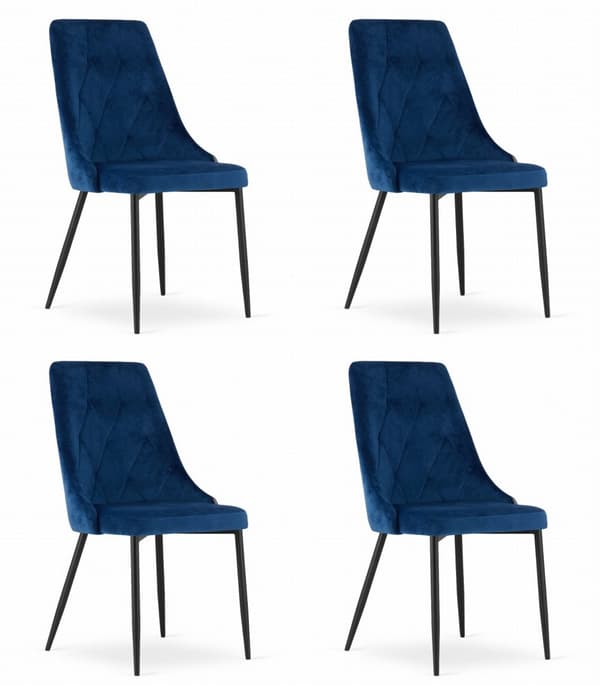 IMOLA stol - marinblå sammet x 4