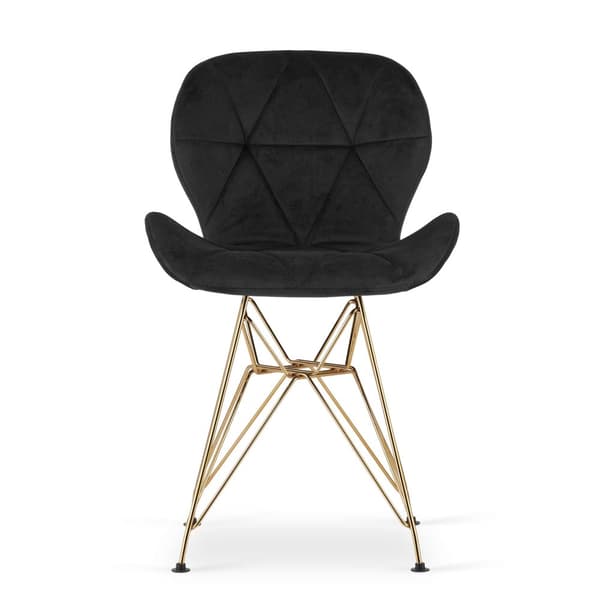 NEST-tuoli - Black Velvet / Gold Jalat x 4
