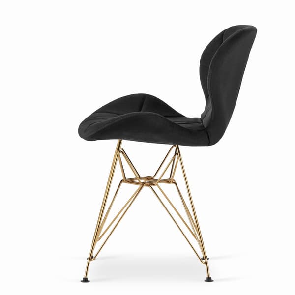 NEST-tuoli - Black Velvet / Gold Jalat x 4