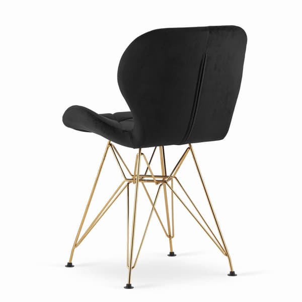 NEST-tuoli - Black Velvet / Gold Jalat x 4