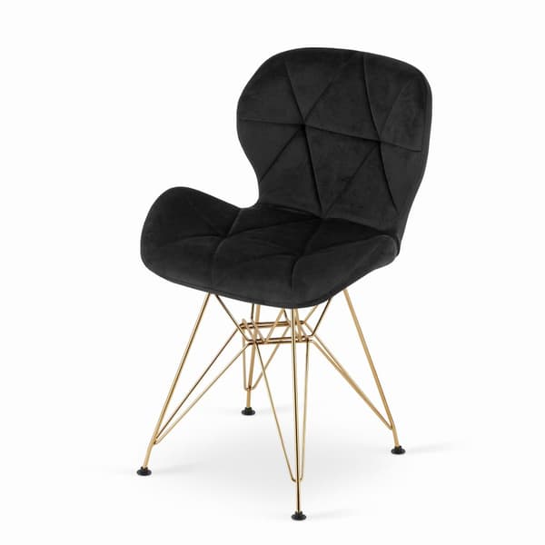 NEST-tuoli - Black Velvet / Gold Jalat x 4