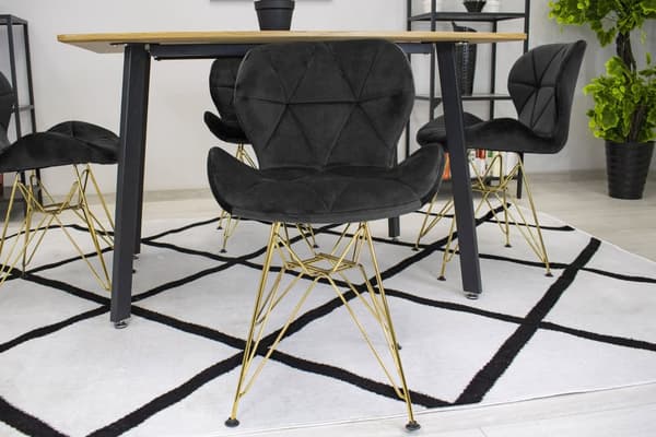 NEST-tuoli - Black Velvet / Gold Jalat x 4
