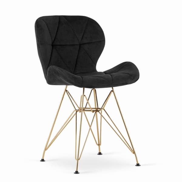 NEST-tuoli - Black Velvet / Gold Jalat x 4