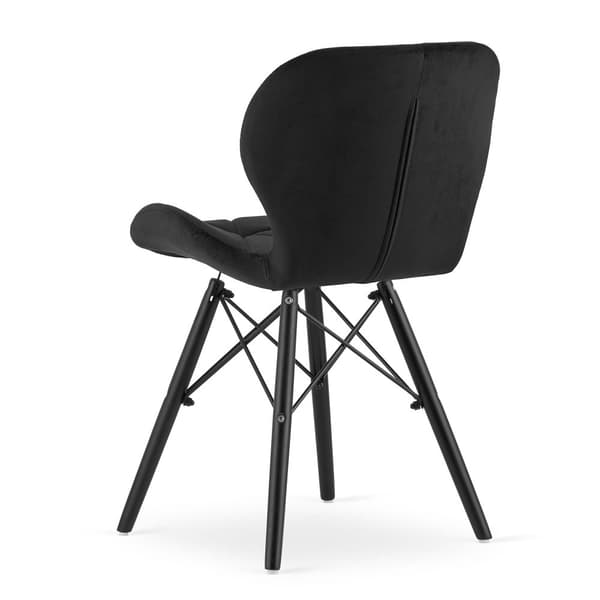 LAGO Velvet Chair - Svarta/svarta ben x 2