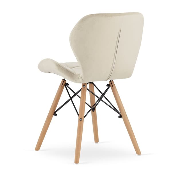 LAGO Velvet Chair - beige x 2