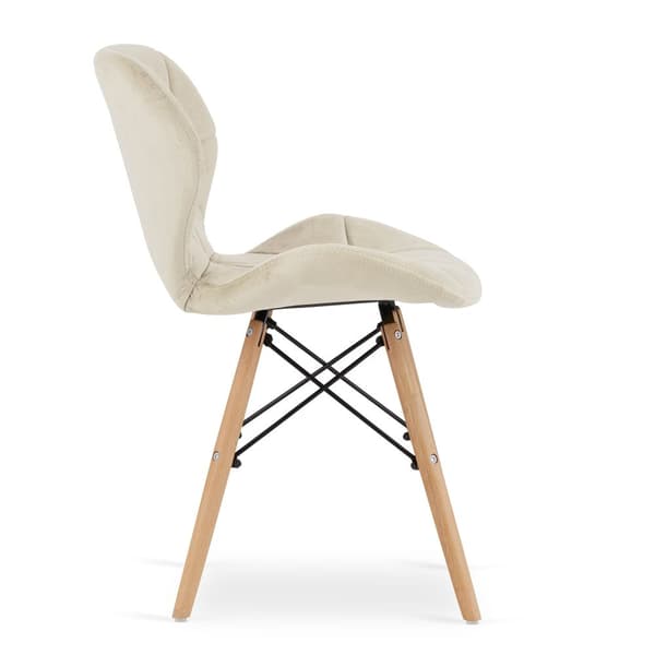 LAGO Velvet Chair - beige x 2