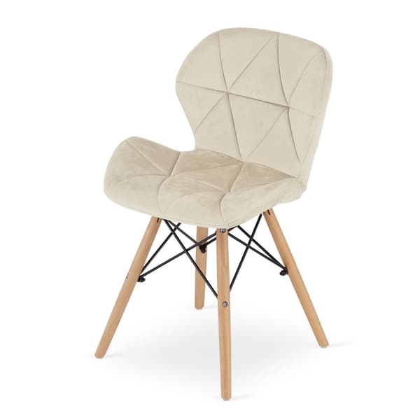 LAGO Velvet Chair - beige x 2