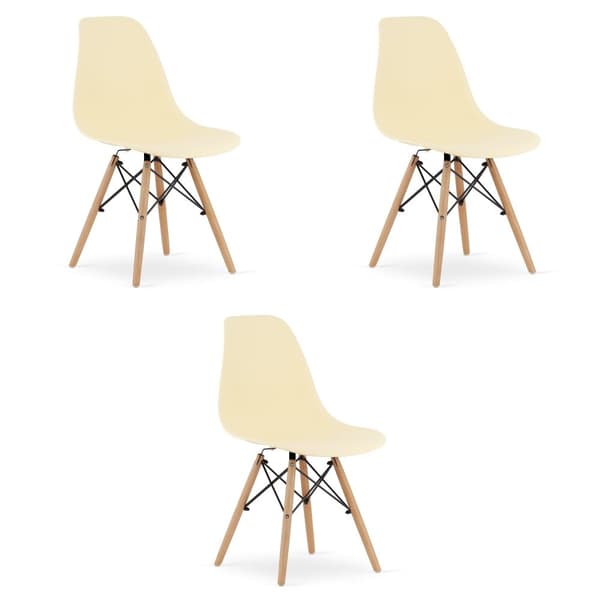OSAKA stol kräm / naturliga ben x 3