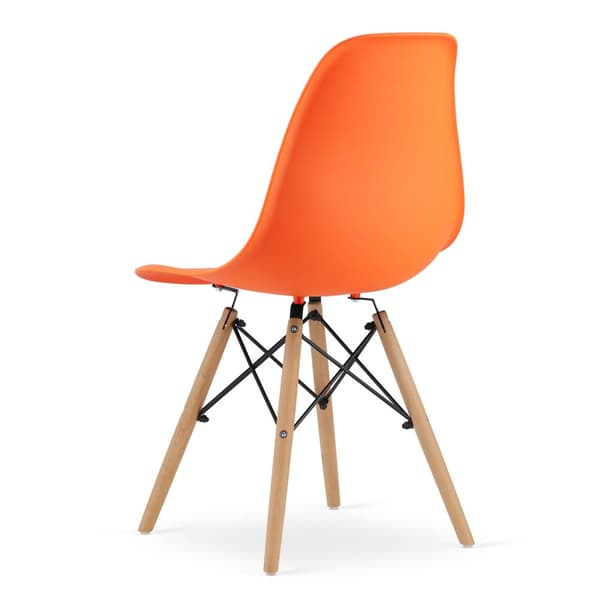 OSAKA stol orange / naturliga ben x 3