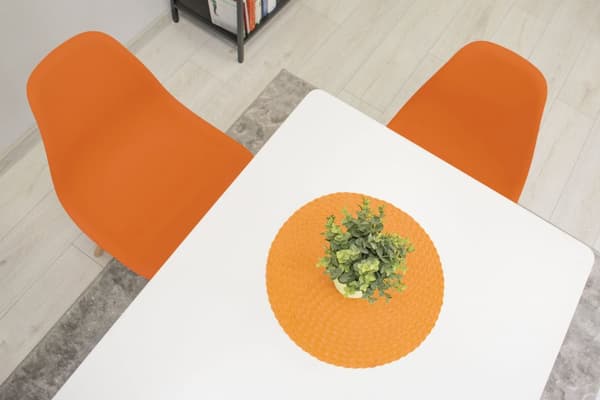 OSAKA stol orange / naturliga ben x 3