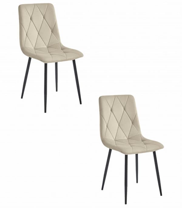 LIBRA tuoli - cool beige sametti / mustat jalat x 2