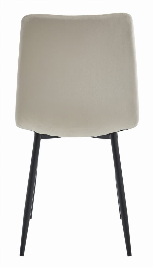LIBRA stol - cool beige sammet / svarta ben x 4