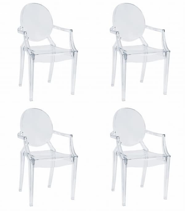BUSAN stol - gennemsigtig x 4