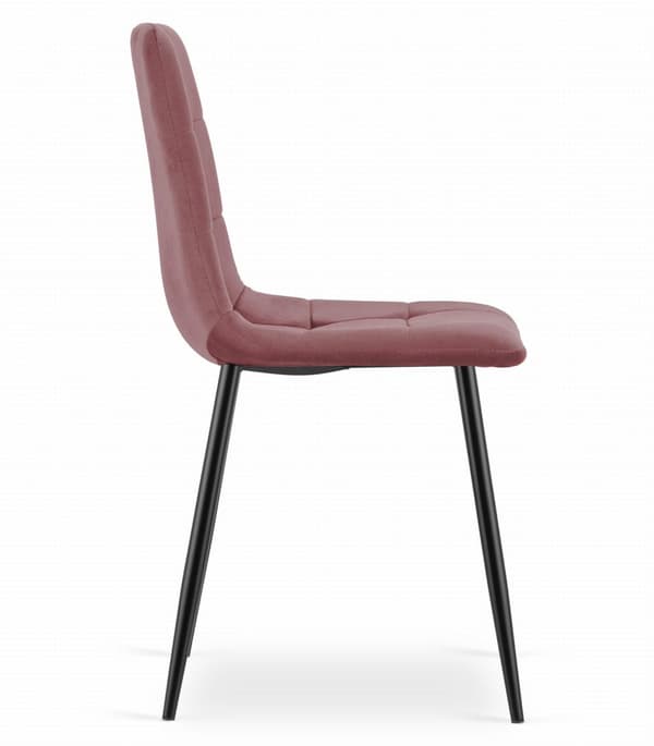 KARA stol - rosa sammet / svarta ben x 4