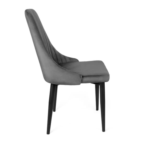 Stol | LOUIS | sammetsgrå | 44x59x88cm | 925485