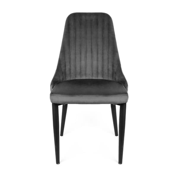 Stol | LOUIS | sammetsgrå | 44x59x88cm | 925485