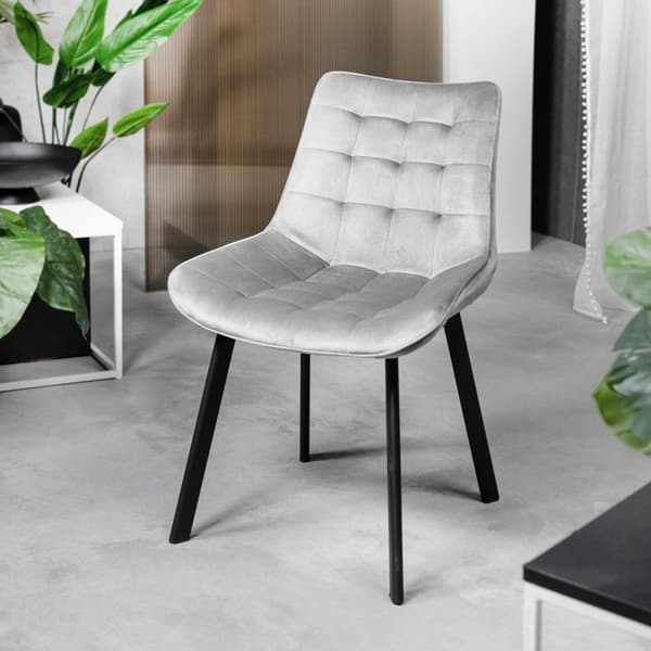 stol | COLIN | sammetsgrå | 53x61x88cm | 970713