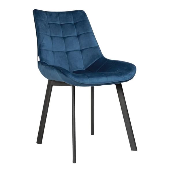 Stol | COLIN | sammet marinblå | 53x61x88cm | 816333
