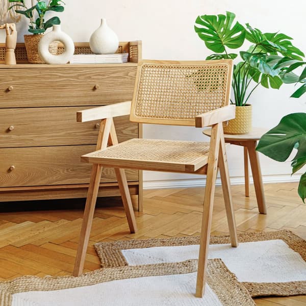 Stol | ROTIN | træ med naturlig rattan | 50x55x78cm | 834085