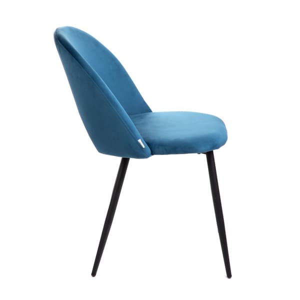 Stol | TERCIO | sammet marinblå | 47x55x77cm | 871028