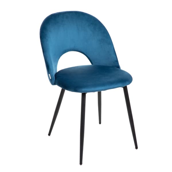 Stol | TERCIO | sammet marinblå | 47x55x77cm | 871028