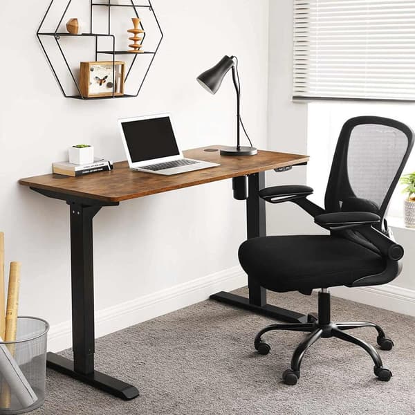 Skrivebord, SONGMICS, 140x70 cm, Brun-Sort