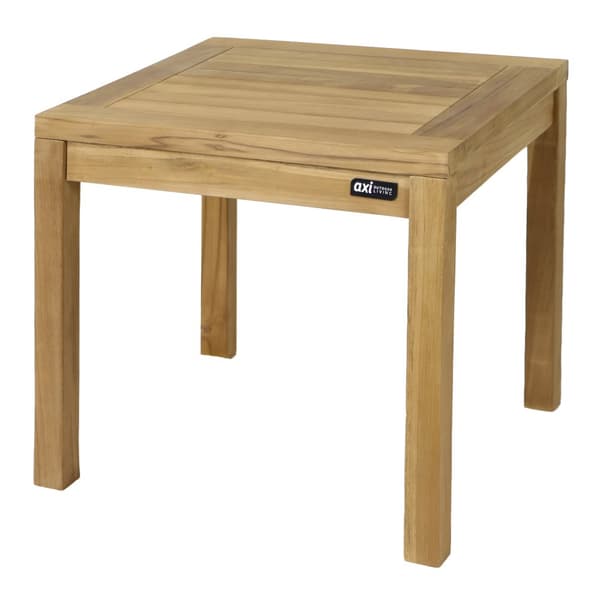 AXI August Sidebord brun | Kvadratisk sidebord, 100% teak, til haven, altanen eller indendørs brug | Sidebord 50 x 50 x 45 cm
