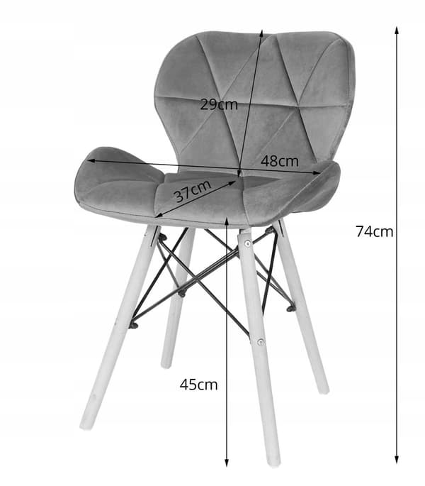 RIPIANO VELVET -tuoli 48 x 52,5 x 74 cm musta 1 kpl.