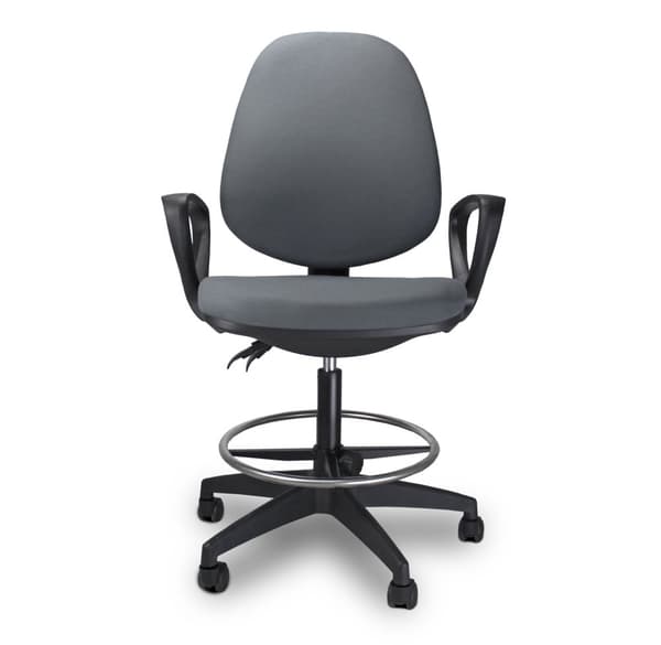 ARGO RING drejelig kontorstol, GRÅ-SORT, ergonomisk, komfortabel