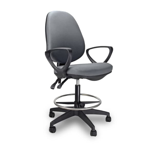 ARGO RING drejelig kontorstol, GRÅ-SORT, ergonomisk, komfortabel