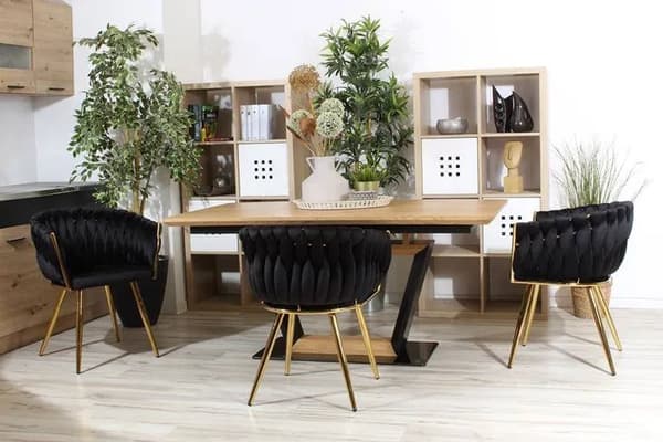 Tuoli/nojatuoli olohuoneeseen IMPERIA sametti musta GLAMOUR LOFT 1 kpl.