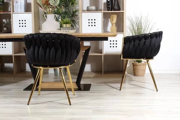 Tuoli/nojatuoli olohuoneeseen IMPERIA sametti musta GLAMOUR LOFT 1 kpl.