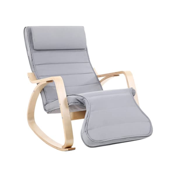 Relaxstol med fotst�d Ljusgr�