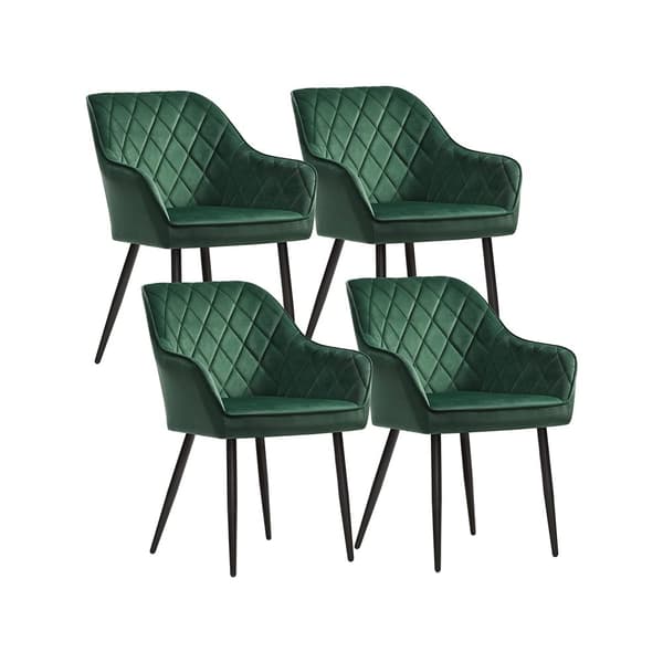 Set med 4 sammetsmatstolar gr�na