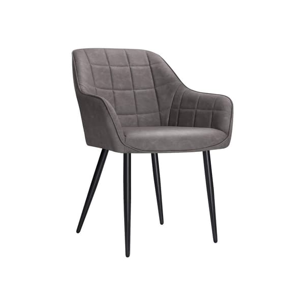 Spisestuestol l�nestol med gr�t PU betr�k