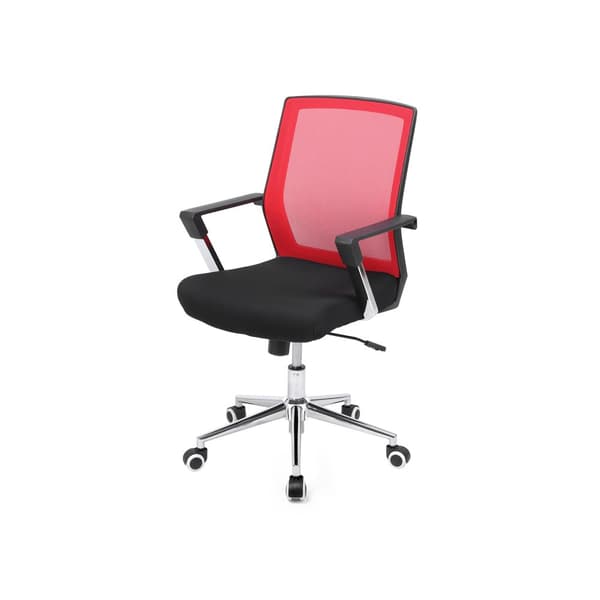 Kontorstol med r�d-sort mesh betr�k