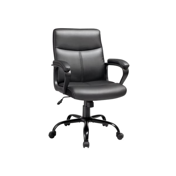 Executive stol med betr�k af sort imiteret l�der