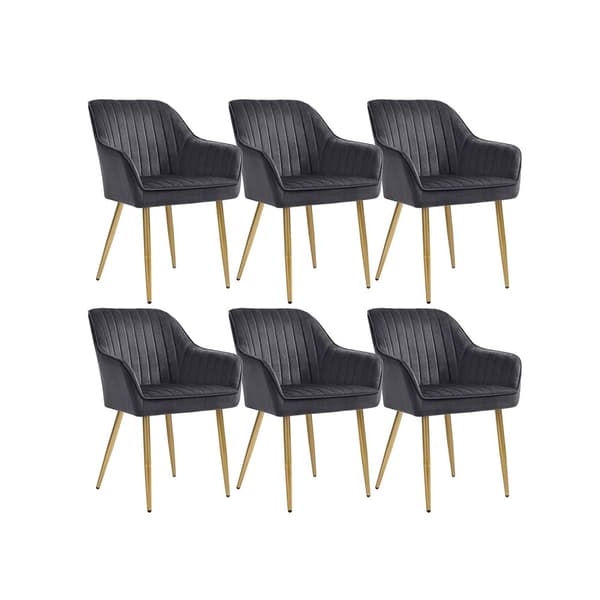Sæt med 6 polstrede spisestuestole