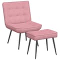 Miniatyrbild 2 av 2: Vilstol med fotpall rosa sammet
