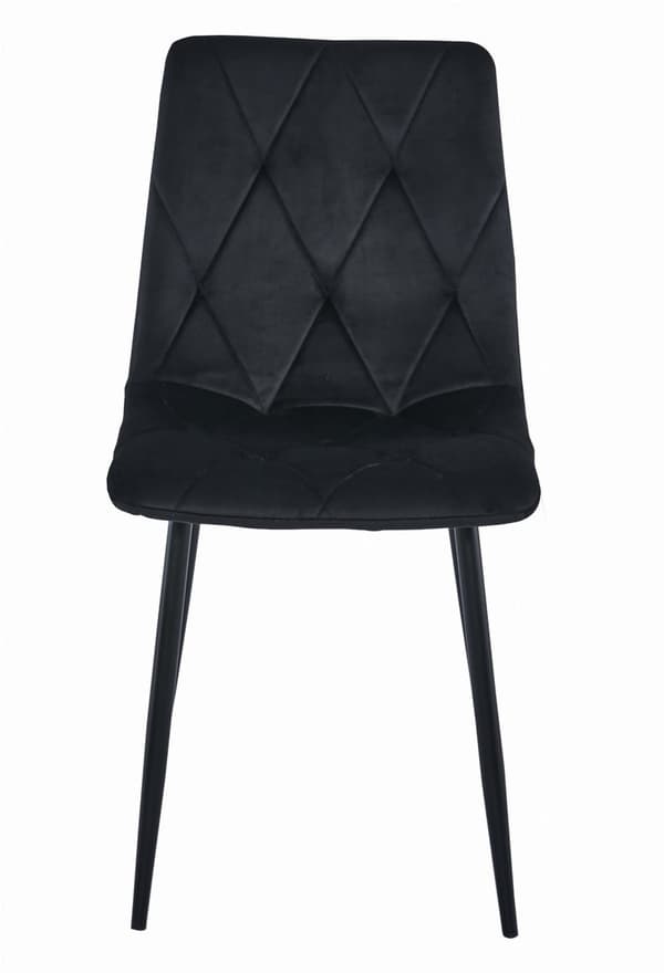 LIBRA stol - svart sammet / svarta ben x 4
