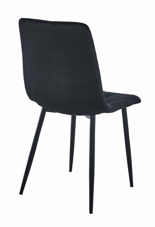 LIBRA stol - svart sammet / svarta ben x 4